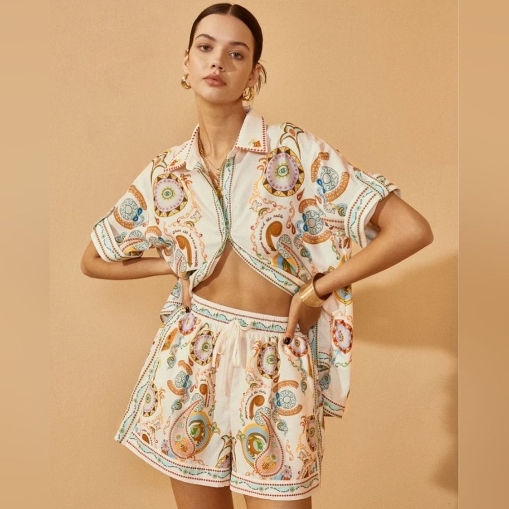 COMMENSE Multicolor pattern shirt size M